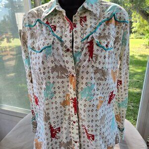 Wrangler Early 2000s Western/Cowboy/Country Button down top